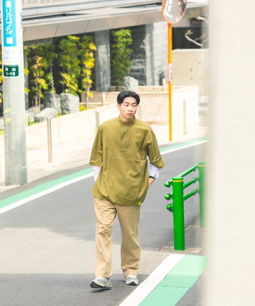 BROKEN BASE（ブロークンベース）の「M55オーバーサイズプルオーバー（シャツ/ブラウス・メンズ・オフホワイト/カーキ/インディゴブルー・MEDIUM/LARGE）」の5枚目の写真