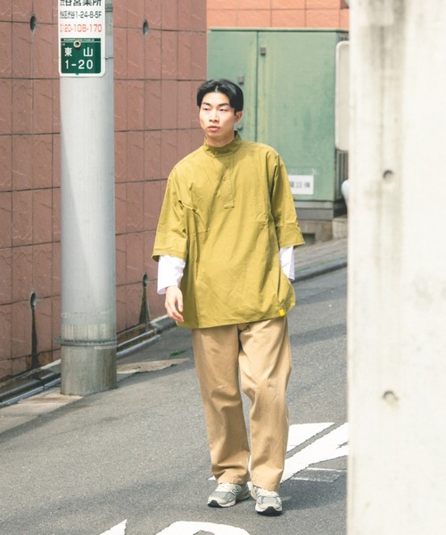 BROKEN BASE（ブロークンベース）の「M55オーバーサイズプルオーバー（シャツ/ブラウス・メンズ・オフホワイト/カーキ/インディゴブルー・MEDIUM/LARGE）」の7枚目の写真