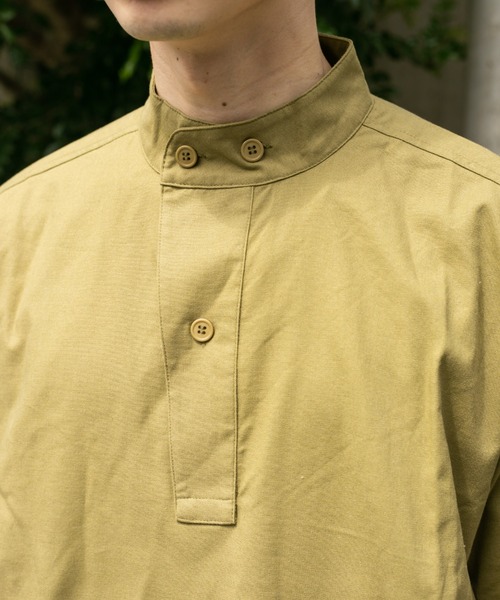 BROKEN BASE（ブロークンベース）の「M55オーバーサイズプルオーバー（シャツ/ブラウス・メンズ・オフホワイト/カーキ/インディゴブルー・MEDIUM/LARGE）」の9枚目の写真