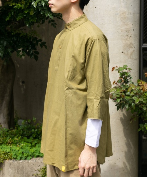 BROKEN BASE（ブロークンベース）の「M55オーバーサイズプルオーバー（シャツ/ブラウス・メンズ・オフホワイト/カーキ/インディゴブルー・MEDIUM/LARGE）」の10枚目の写真