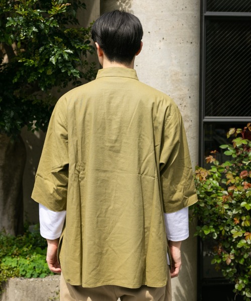 BROKEN BASE（ブロークンベース）の「M55オーバーサイズプルオーバー（シャツ/ブラウス・メンズ・オフホワイト/カーキ/インディゴブルー・MEDIUM/LARGE）」の11枚目の写真