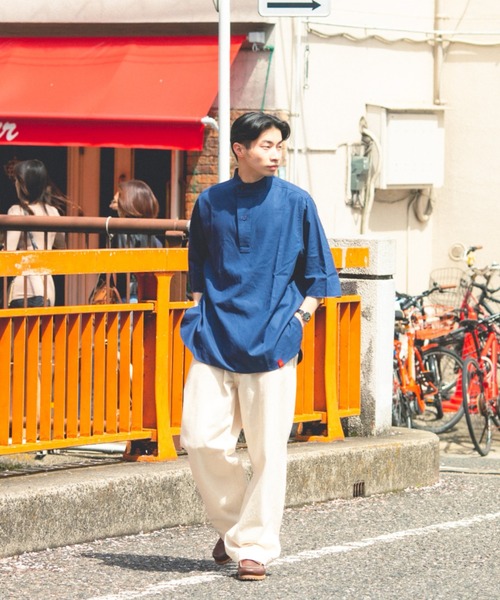 BROKEN BASE（ブロークンベース）の「M55オーバーサイズプルオーバー（シャツ/ブラウス・メンズ・オフホワイト/カーキ/インディゴブルー・MEDIUM/LARGE）」の13枚目の写真