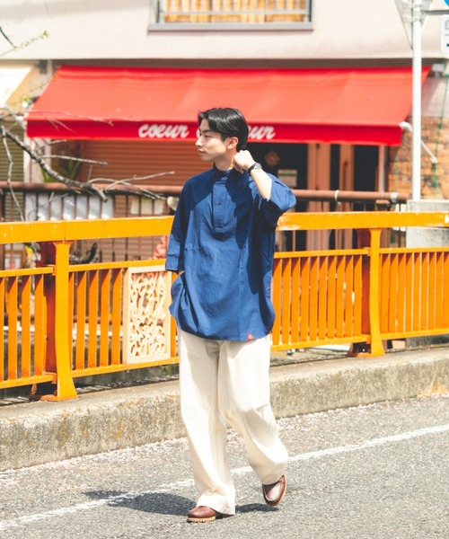 BROKEN BASE（ブロークンベース）の「M55オーバーサイズプルオーバー（シャツ/ブラウス・メンズ・オフホワイト/カーキ/インディゴブルー・MEDIUM/LARGE）」の14枚目の写真