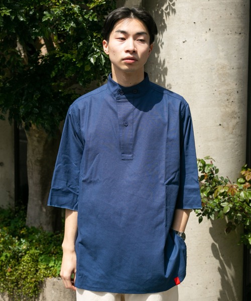 BROKEN BASE（ブロークンベース）の「M55オーバーサイズプルオーバー（シャツ/ブラウス・メンズ・オフホワイト/カーキ/インディゴブルー・MEDIUM/LARGE）」の17枚目の写真