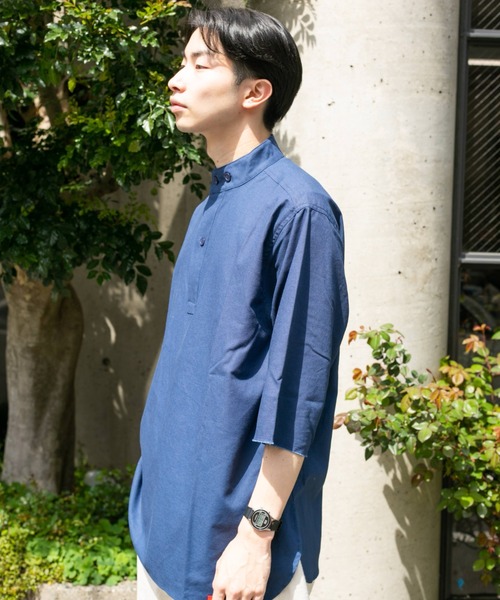 BROKEN BASE（ブロークンベース）の「M55オーバーサイズプルオーバー（シャツ/ブラウス・メンズ・オフホワイト/カーキ/インディゴブルー・MEDIUM/LARGE）」の19枚目の写真