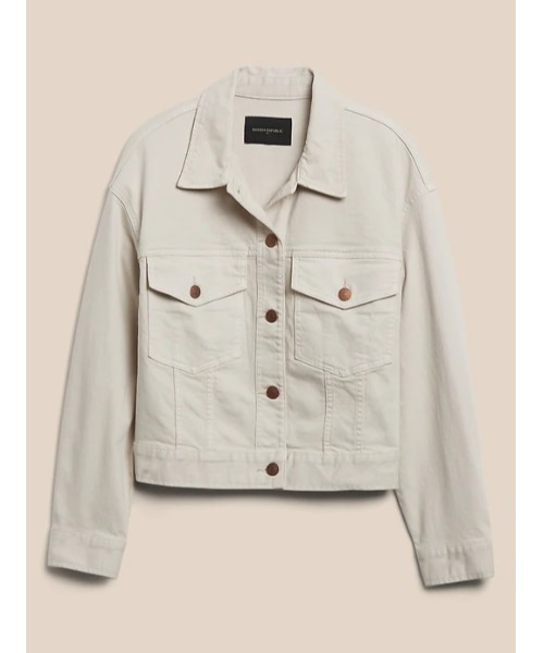 BANANA REPUBLIC FACTORY STORE（バナナリパブリック ファクトリーストア）の「BANANA REPUBLIC FACTORY STORE　　オーバーサイズデニムジャケット（デニムジャケット・レディース・アイボリー・L/M/S/XS）」の4枚目の写真