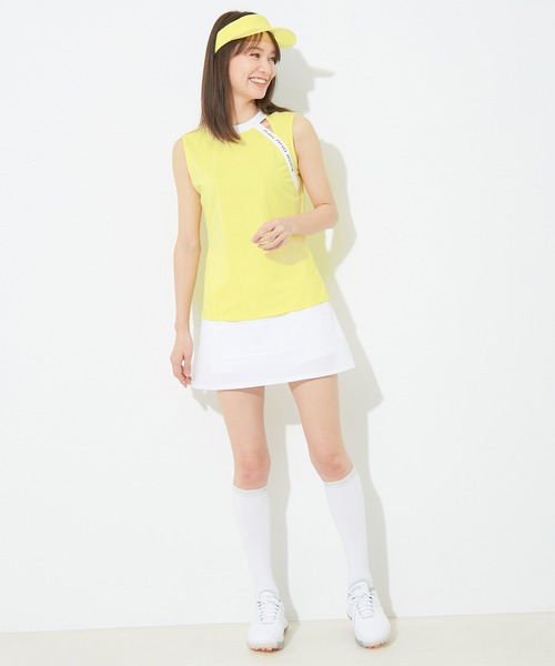 JUN&ROPE'(ジュンアンドロペ)の「【UV】【吸水速乾】切替ライン使いスリットノースリーブプルオーバー(Tシャツ/カットソー・レディース・ホワイト/ブラック/レッド/イエロー/ライトグリーン・S/M/L)」の6枚目の写真