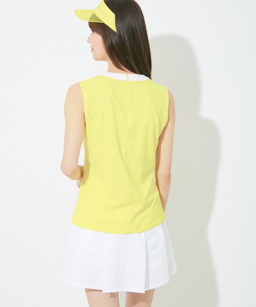 JUN&ROPE'(ジュンアンドロペ)の「【UV】【吸水速乾】切替ライン使いスリットノースリーブプルオーバー(Tシャツ/カットソー・レディース・ホワイト/ブラック/レッド/イエロー/ライトグリーン・S/M/L)」の8枚目の写真