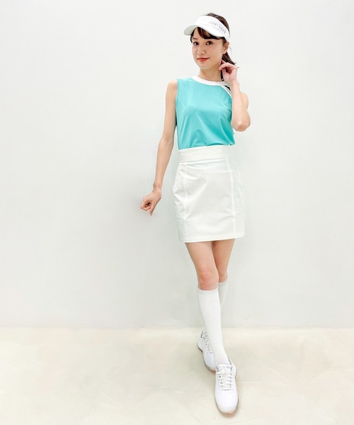 JUN&ROPE'(ジュンアンドロペ)の「【UV】【吸水速乾】切替ライン使いスリットノースリーブプルオーバー(Tシャツ/カットソー・レディース・ホワイト/ブラック/レッド/イエロー/ライトグリーン・S/M/L)」の9枚目の写真