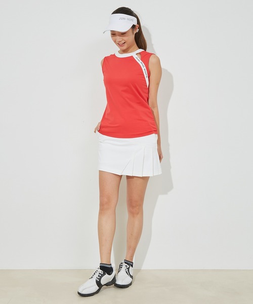 JUN&ROPE'(ジュンアンドロペ)の「【UV】【吸水速乾】切替ライン使いスリットノースリーブプルオーバー(Tシャツ/カットソー・レディース・ホワイト/ブラック/レッド/イエロー/ライトグリーン・S/M/L)」の15枚目の写真