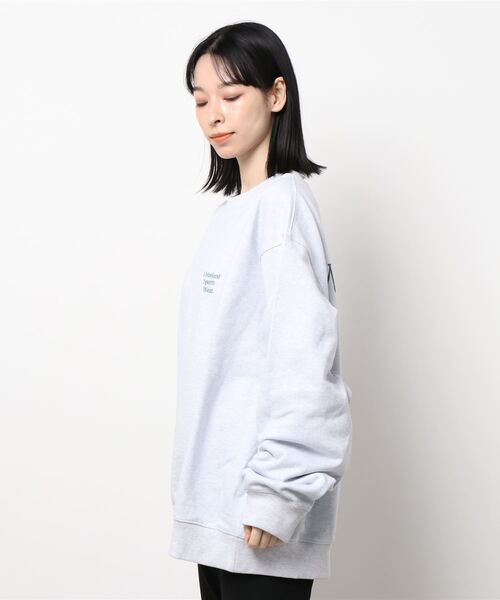 WHITELAND(ホワイトランド)の「WHITELAND/ホワイトランド/CREW SWEAT/クルースウェット(スウェット・レディース・オートミール/ダークグリーン・FREE)」の6枚目の写真