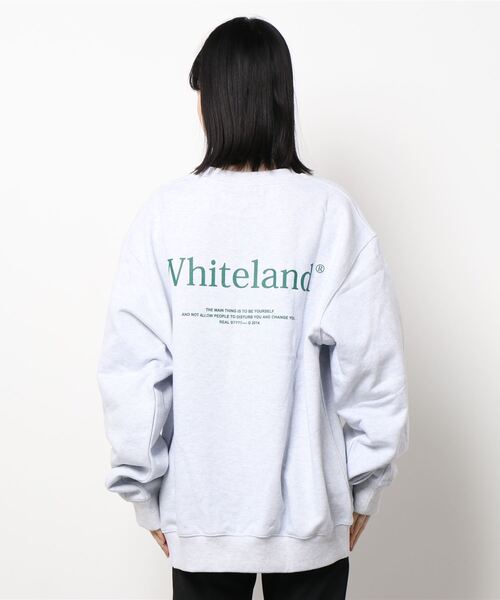WHITELAND(ホワイトランド)の「WHITELAND/ホワイトランド/CREW SWEAT/クルースウェット(スウェット・レディース・オートミール/ダークグリーン・FREE)」の7枚目の写真