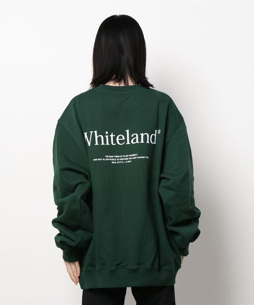 WHITELAND(ホワイトランド)の「WHITELAND/ホワイトランド/CREW SWEAT/クルースウェット(スウェット・レディース・オートミール/ダークグリーン・FREE)」の8枚目の写真