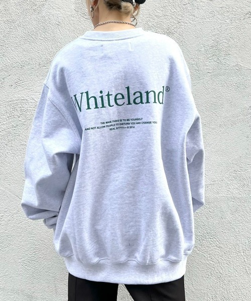 WHITELAND(ホワイトランド)の「WHITELAND/ホワイトランド/CREW SWEAT/クルースウェット(スウェット・レディース・オートミール/ダークグリーン・FREE)」の3枚目の写真