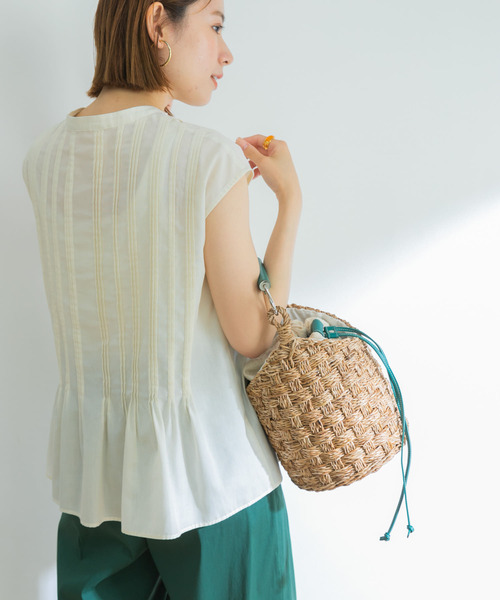 美品アーバンリサーチきれい色UR TECH リネンブレンドピンタックブラウス♪ URBAN RESEARCH（アーバンリサーチ）の「『UR TECH Smart Linen