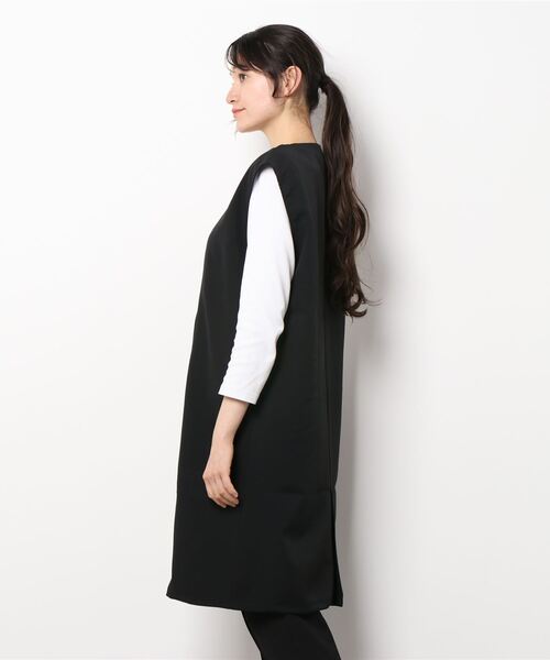 libelle more(リベル モア)の「両面ツイル ロングベスト(ベスト・レディース・ライトカーキ/ブラック/モカ/グレイッシュベージュ/ブラウン/グリーン・L/M)」の11枚目の写真