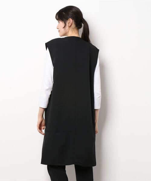 libelle more(リベル モア)の「両面ツイル ロングベスト(ベスト・レディース・ライトカーキ/ブラック/モカ/グレイッシュベージュ/ブラウン/グリーン・L/M)」の19枚目の写真