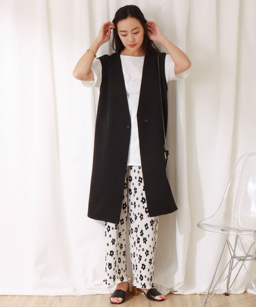 libelle more(リベル モア)の「両面ツイル ロングベスト(ベスト・レディース・ライトカーキ/ブラック/モカ/グレイッシュベージュ/ブラウン/グリーン・L/M)」の14枚目の写真