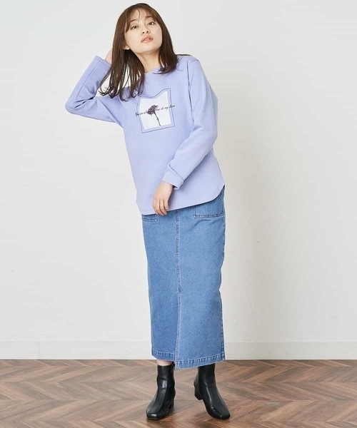 A de a.v.v（アードアー・ヴェ・ヴェ）の「フラワーフォトプリントTシャツ（Tシャツ/カットソー・レディース・ライトパープル/グリーン/ホワイト・38/36）」の12枚目の写真