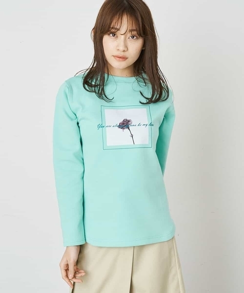 A de a.v.v（アードアー・ヴェ・ヴェ）の「フラワーフォトプリントTシャツ（Tシャツ/カットソー・レディース・ライトパープル/グリーン/ホワイト・38/36）」の16枚目の写真