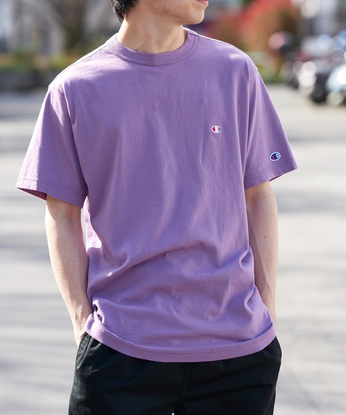 Champion(チャンピオン)の「Champion正規取り扱いアイテム!【Champion】ベーシックロゴTシャツ SHORTSLEEVE T-SHIRT C3-P300(Tシャツ/カットソー・メンズ・ホワイト/ブラック/ベージュ/パープル/ネイビー/グレー/ライム/オレンジ/グリーン・M/L/XL)」の8枚目の写真