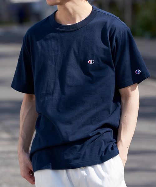 Champion(チャンピオン)の「Champion正規取り扱いアイテム!【Champion】ベーシックロゴTシャツ SHORTSLEEVE T-SHIRT C3-P300(Tシャツ/カットソー・メンズ・ホワイト/ブラック/ベージュ/パープル/ネイビー/グレー/ライム/オレンジ/グリーン・M/L/XL)」の7枚目の写真