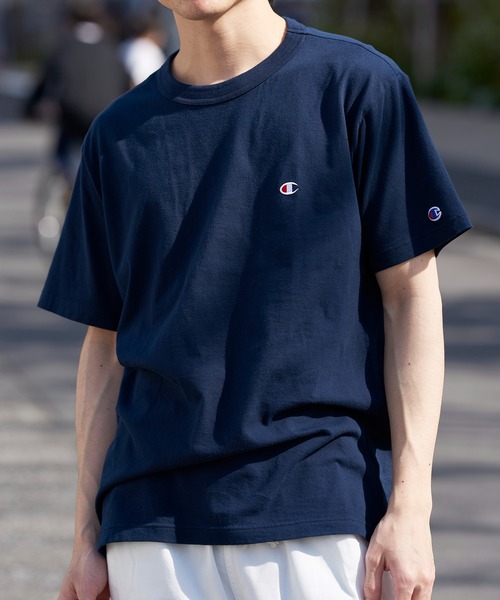 Champion(チャンピオン)の「Champion正規取り扱いアイテム!【Champion】ベーシックロゴTシャツ SHORTSLEEVE T-SHIRT C3-P300(Tシャツ/カットソー・メンズ・ホワイト/ブラック/ベージュ/パープル/ネイビー/グレー/ライム/オレンジ/グリーン・M/L/XL)」の15枚目の写真