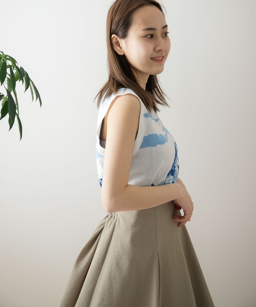 HEYUMM（ヘユム）の「グラフィックニットベスト（ベスト・レディース・イエロー/ブルー/グリーン・ONE）」の12枚目の写真