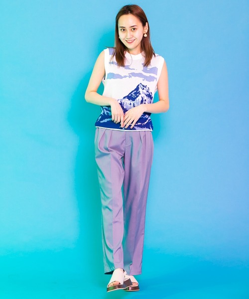 HEYUMM（ヘユム）の「グラフィックニットベスト（ベスト・レディース・イエロー/ブルー/グリーン・ONE）」の21枚目の写真