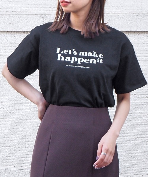 tiptop(ティップトップ)の「単色ロゴBIGTシャツ(Tシャツ/カットソー・レディース・ブラック/オフホワイト/ピンク/ホワイト系その他/ブラック系その他/ピンク系その他/ホワイト系その他2/ホワイト系その他3/ブラック系その他2/ホワイト系その他4・FREE)」の2枚目の写真