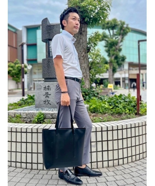 Perfect Suit FActory（パーフェクトスーツファクトリー）の「【完全ノーアイロン】半袖アイシャツ　ストライプ　サックス/ブルー/ホワイト（ビジネスシャツ・メンズ・ホワイト/サックスブルー/ブルー・M/L/LL/S）」の8枚目の写真