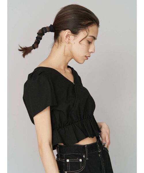 EVRIS（エヴリス）の「バックオープンリボントップス（シャツ/ブラウス・レディース・ホワイト/ブラック/オレンジ・FREE）」の5枚目の写真