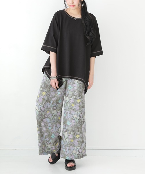 osharewalker（オシャレウォーカー）の「【廃盤】【機能素材】『変形Tシャツ』（Tシャツ/カットソー・レディース・ブラック/ブラウン/オフホワイト/イエロー/グレイッシュブルー・FREE）」の15枚目の写真