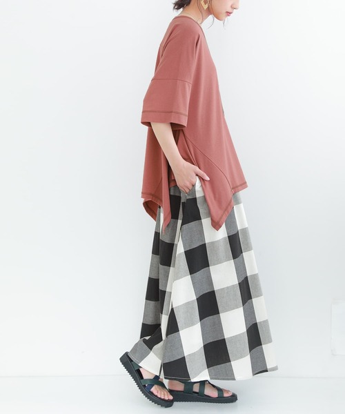 osharewalker（オシャレウォーカー）の「【廃盤】【機能素材】『変形Tシャツ』（Tシャツ/カットソー・レディース・ブラック/ブラウン/オフホワイト/イエロー/グレイッシュブルー・FREE）」の20枚目の写真