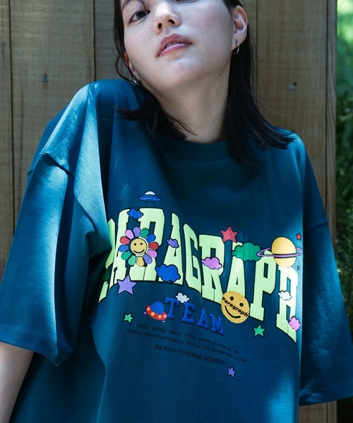 Paragraph（パラグラフ）の「【PARAGRAPH/パラグラフ 】  サークル ロゴ バックプリント Tシャツ LOGO BACK PRINT T-shirt（Tシャツ/カットソー・メンズ・ホワイト/チャコールグレー/グリーン/ブルー/パープル/オフホワイト/ホワイト系その他/その他3/その他6/その他2/その他1/グリーン系その他/グレー系その他/ブルー系その他/その他5/その他/パープル系その他/その他7/ブラック/イエロー/その他4・FREE）」の15枚目の写真