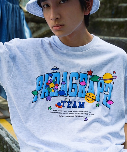 Paragraph（パラグラフ）の「【PARAGRAPH/パラグラフ 】  サークル ロゴ バックプリント Tシャツ LOGO BACK PRINT T-shirt（Tシャツ/カットソー・メンズ・ホワイト/チャコールグレー/グリーン/ブルー/パープル/オフホワイト/ホワイト系その他/その他3/その他6/その他2/その他1/グリーン系その他/グレー系その他/ブルー系その他/その他5/その他/パープル系その他/その他7/ブラック/イエロー/その他4・FREE）」の21枚目の写真