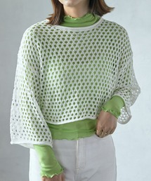 透かし編みﾆｯﾄﾄｯﾌﾟｽ