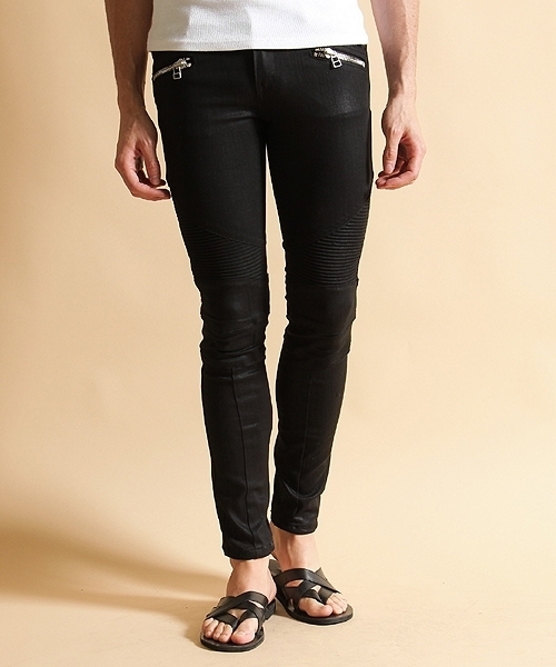 NO ID.（ノーアイディ）の「mp3058 - Cストレッチコーティング加工ライダーススキニーパンツ（その他パンツ・メンズ・ホワイト/ブラック/インディゴブルー・2/1/3）」の2枚目の写真