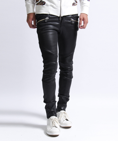 NO ID.（ノーアイディ）の「mp3058 - Cストレッチコーティング加工ライダーススキニーパンツ（その他パンツ・メンズ・ホワイト/ブラック/インディゴブルー・2/1/3）」の4枚目の写真