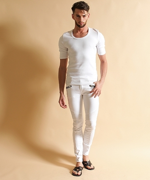 NO ID.（ノーアイディ）の「mp3058 - Cストレッチコーティング加工ライダーススキニーパンツ（その他パンツ・メンズ・ホワイト/ブラック/インディゴブルー・2/1/3）」の18枚目の写真