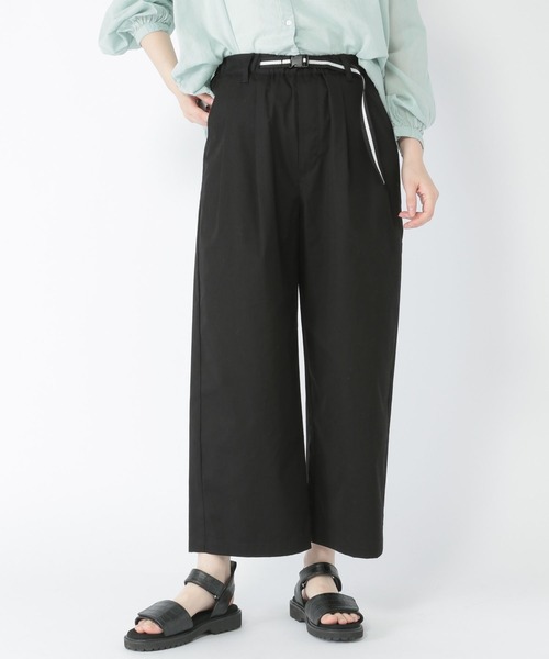studio CLIP（スタディオクリップ）の「【撥水/UV/防汚】レジャーガチャベルト付きワイドパンツ（その他パンツ・レディース・ブラック/ベージュ/カーキ・FREE）」の2枚目の写真