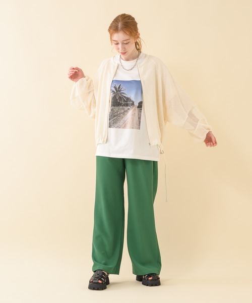 Paradise Picnic（パラダイスピクニック）の「CYAN ウエストギャザーカラーワイドパンツ（その他パンツ・レディース・ブラック/グリーン/アイボリー・FREE）」の10枚目の写真