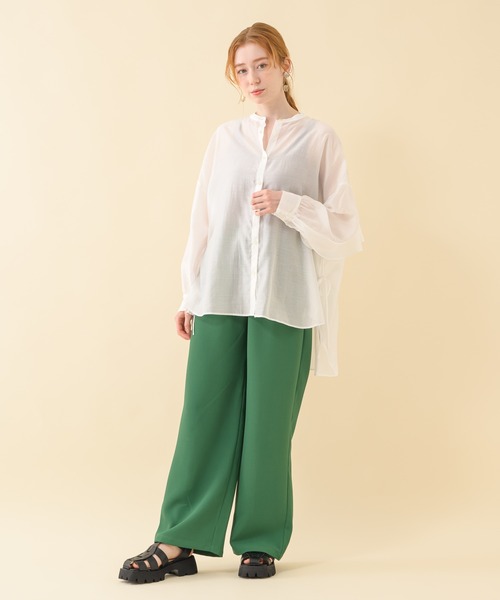 Paradise Picnic（パラダイスピクニック）の「CYAN ウエストギャザーカラーワイドパンツ（その他パンツ・レディース・ブラック/グリーン/アイボリー・FREE）」の12枚目の写真