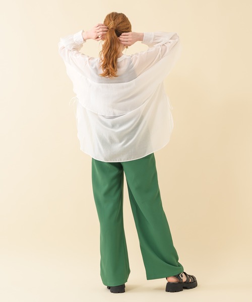 Paradise Picnic（パラダイスピクニック）の「CYAN ウエストギャザーカラーワイドパンツ（その他パンツ・レディース・ブラック/グリーン/アイボリー・FREE）」の15枚目の写真