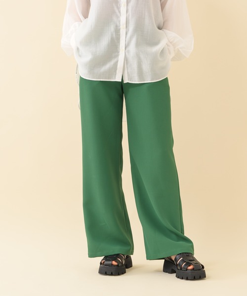 Paradise Picnic（パラダイスピクニック）の「CYAN ウエストギャザーカラーワイドパンツ（その他パンツ・レディース・ブラック/グリーン/アイボリー・FREE）」の17枚目の写真