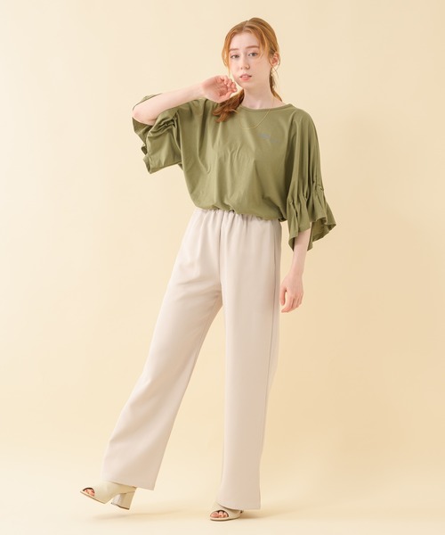 Paradise Picnic（パラダイスピクニック）の「CYAN ウエストギャザーカラーワイドパンツ（その他パンツ・レディース・ブラック/グリーン/アイボリー・FREE）」の21枚目の写真