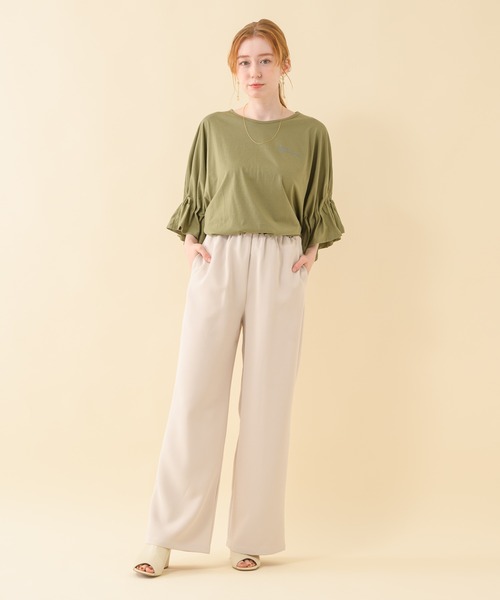 Paradise Picnic（パラダイスピクニック）の「CYAN ウエストギャザーカラーワイドパンツ（その他パンツ・レディース・ブラック/グリーン/アイボリー・FREE）」の18枚目の写真