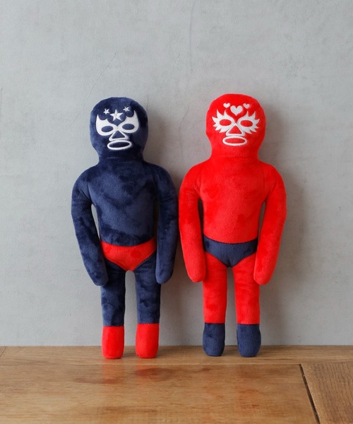 BIRTHDAY BAR(バースデイバー)の「ルチャ クッションSサイズ プロレス(クッション/クッションカバー・レディース・レッド/ブルー・フリー)」の1枚目の写真