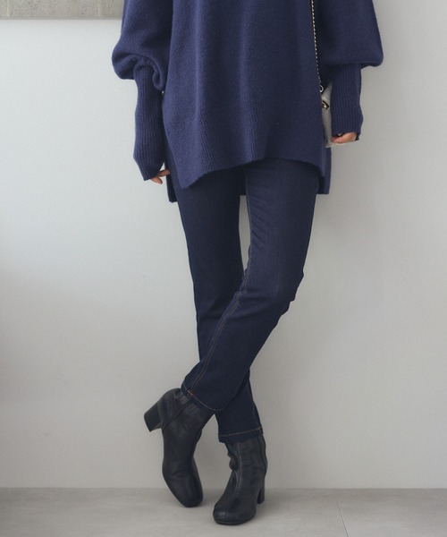 mysty woman（ミスティウーマン）の「デニムスキニーパンツ 299373（デニムパンツ・レディース・ブラック/ネイビー/ブルー系その他・SMALL/MEDIUM/LARGE）」の3枚目の写真