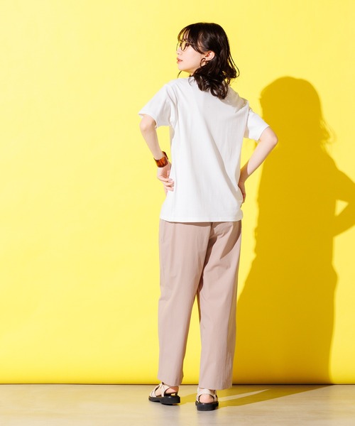hunch（ハンチ）の「ビーズ刺繍半袖Tシャツ（Tシャツ/カットソー